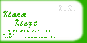 klara kiszt business card